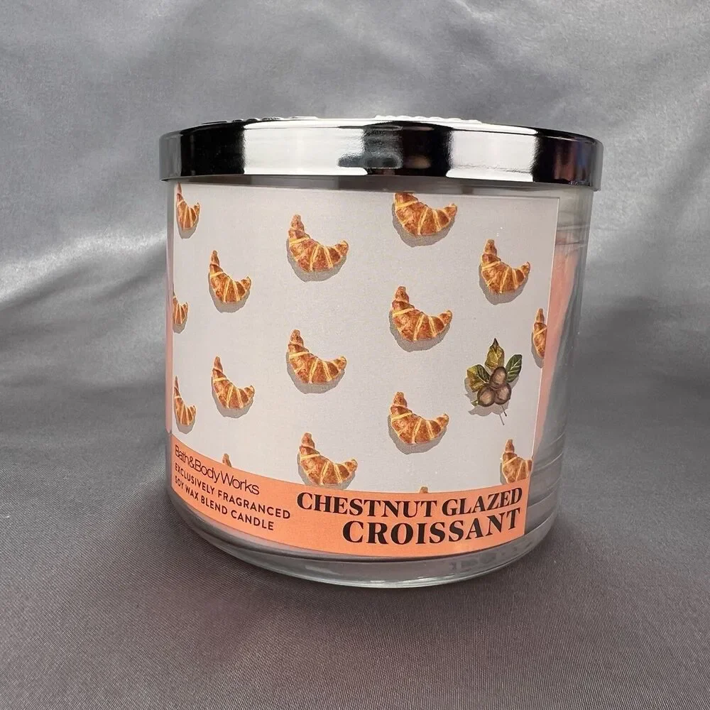 2 Bath Body Limited Edition 3-Wick Candles Pumpkin Cold Foam +‎ Glazed Croissant